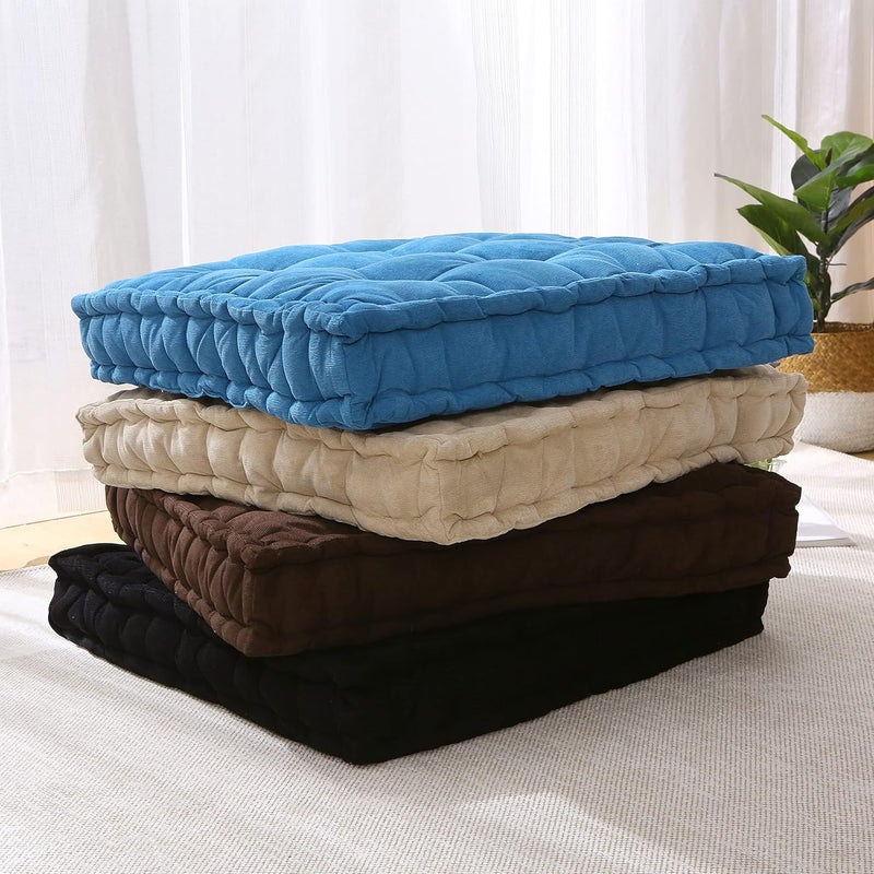 Verpert Floor pillow25x25Inch Square Meditation Cushion Floor Seating for Adults,Oversized Tufted seat Cushion Reading Nook for Kids,Yoga Meditation Pillow Sitting on Floor,Living Room Couch Outdoor - Image 5